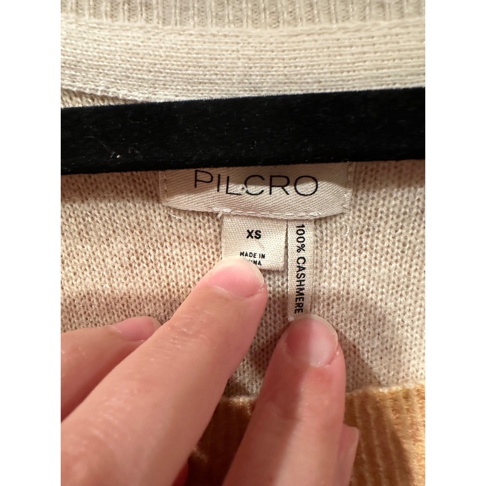 Anthropologie x Pilcro Diletta 100% Cashmere Floral Pullover Sweater Yellow XS - Picture 6 of 9
